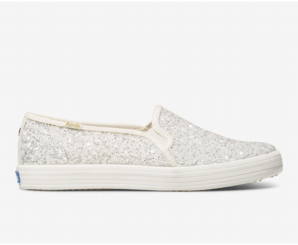 Women's Keds x kate spade new york Double Decker Glitter Wedding Shoes Cream 9084156BP - South Afric